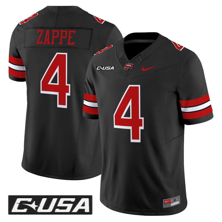 Bailey Zappe Jersey #4 Western Kentucky Hilltoppers 2025 Stitched
