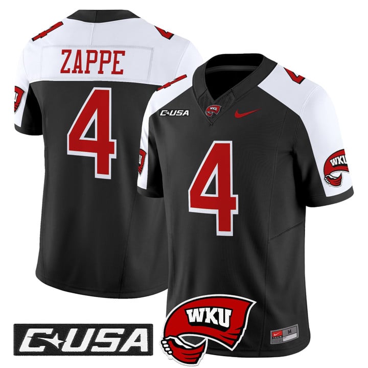 Bailey Zappe Jersey #4 Western Kentucky Hilltoppers 2025 Stitched