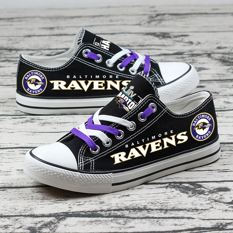 Baltimore Ravens Low Top Canvas Sport Sneakers Shoes For Men Women Fans