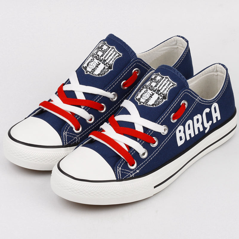 Barcelona Low Top Canvas Sport Sneakers Shoes For Men Women Fans