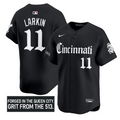 Barry Larkin Jersey #11 Cincinnati Reds Gothic Queen City Edition Stitched