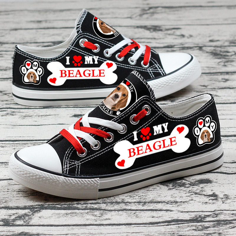 Beagle Canvas Sneakers Shoes For Men Women Fans
