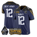 Beat Army Jersey #12 Navy Midshipmen Jolly Rogers 2025 Trophy Stitched Navy