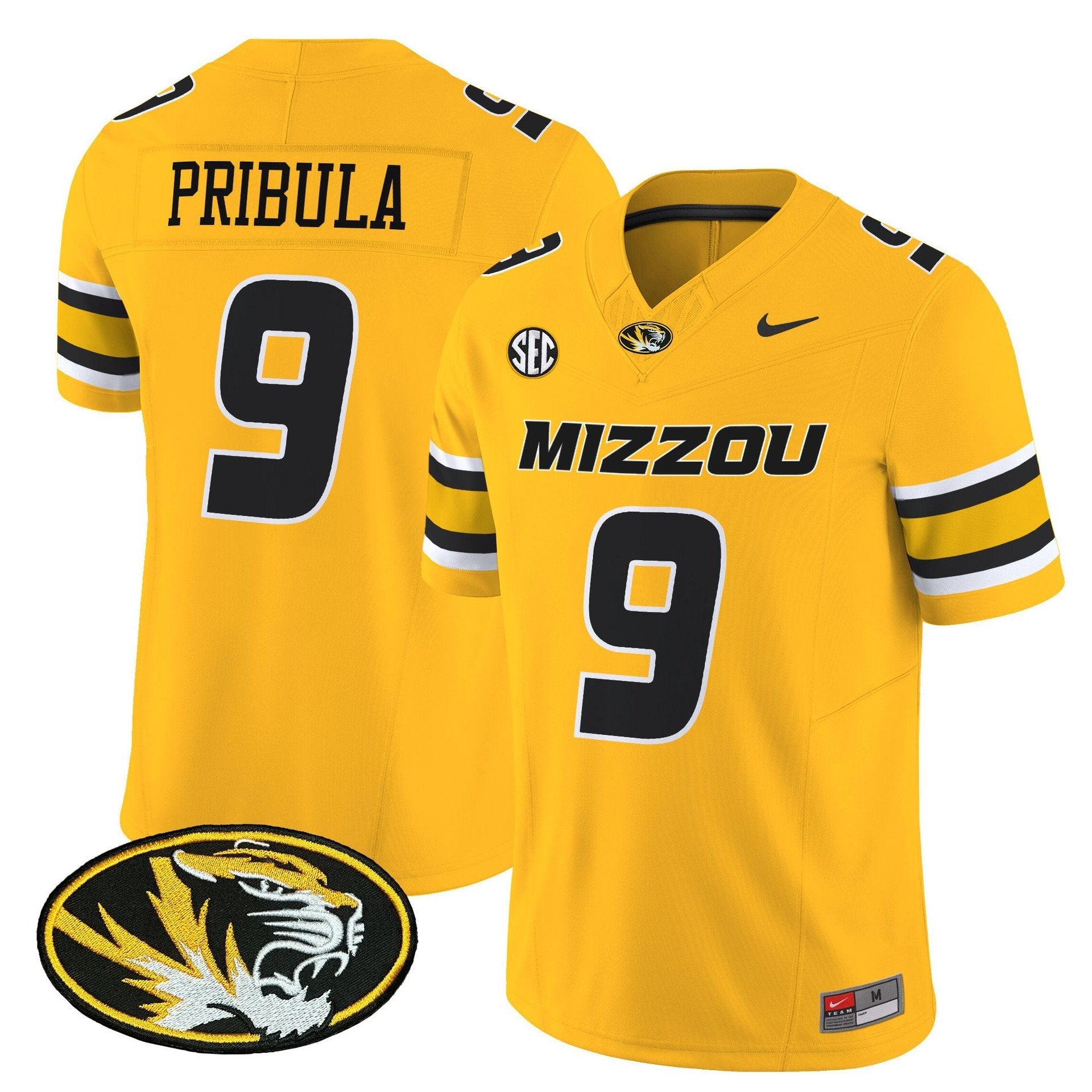 Beau Pribula Jersey #9 Missouri Tigers 2025 Vapor Limited Stitched