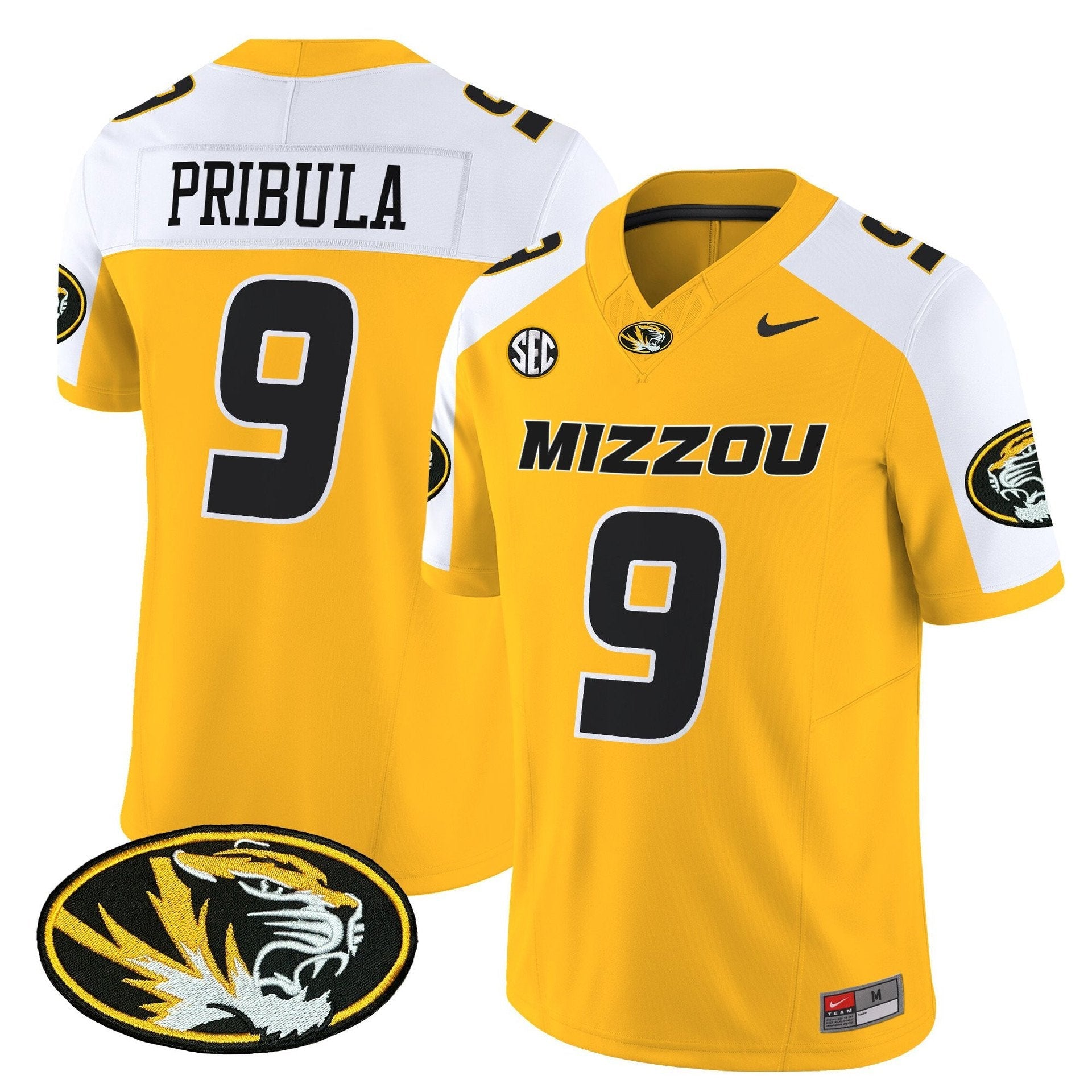 Beau Pribula Jersey #9 Missouri Tigers 2025 Vapor Limited Stitched
