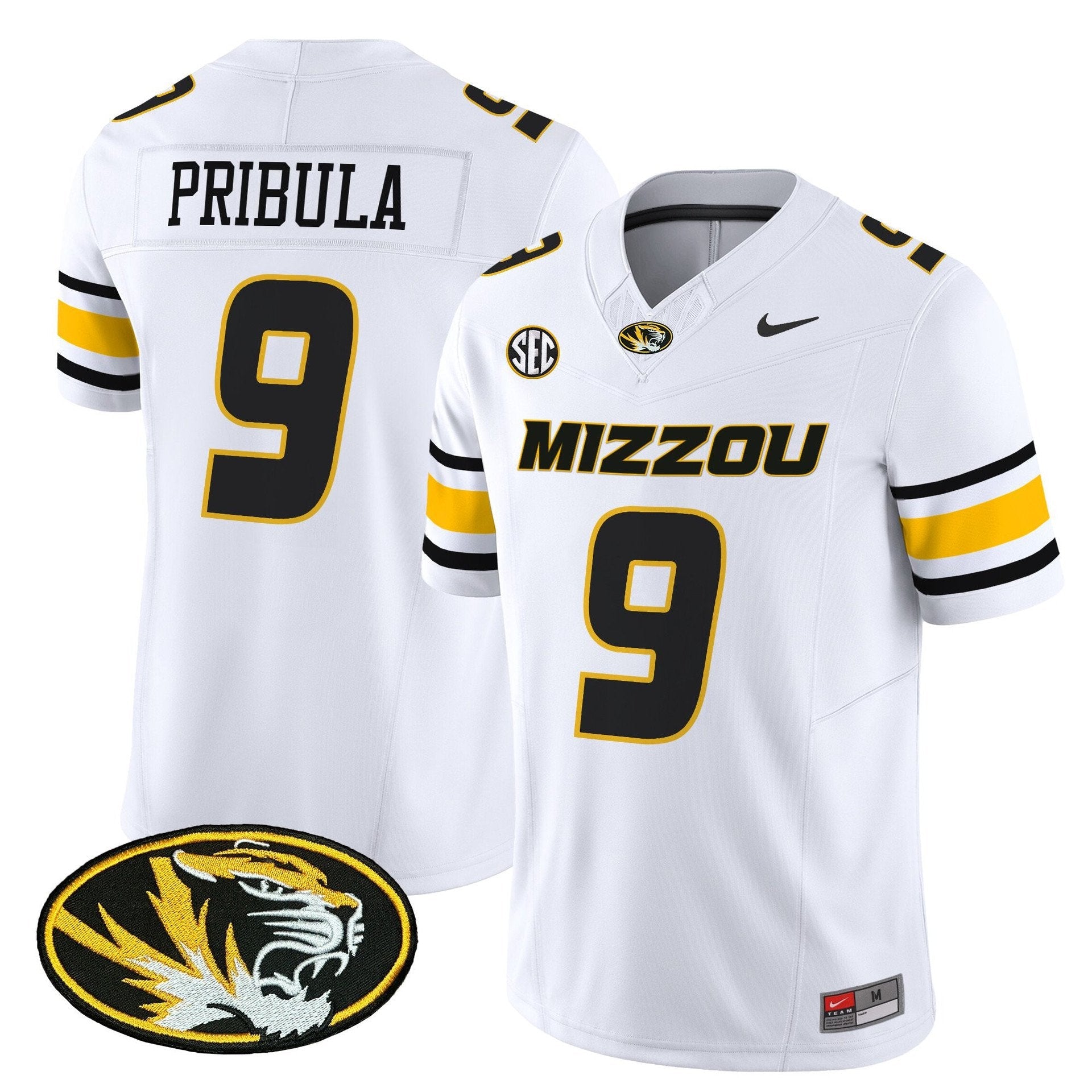 Beau Pribula Jersey #9 Missouri Tigers 2025 Vapor Limited Stitched