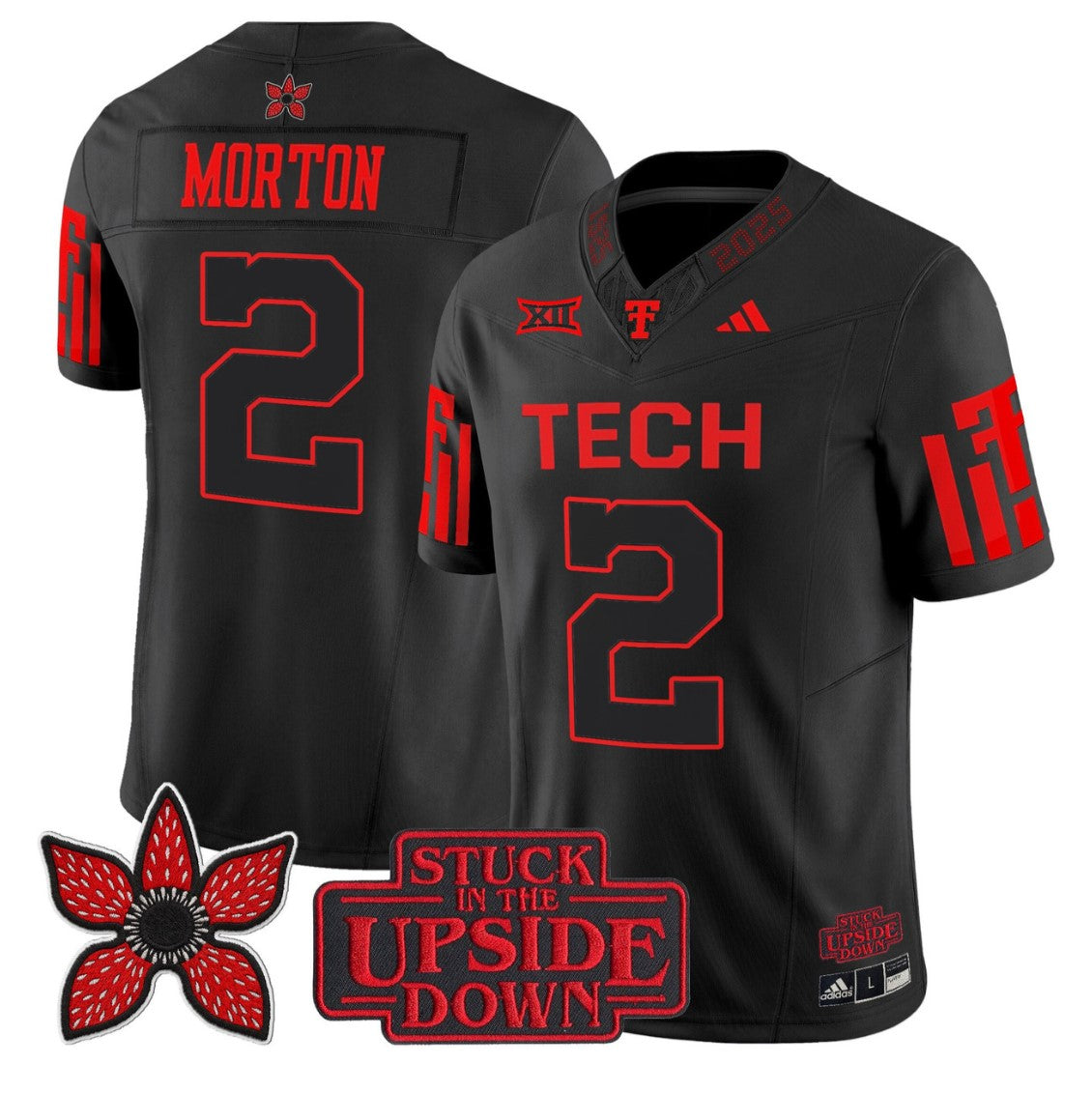 Behren Morton Jersey #2 Texas Tech Red Raiders Stranger Things Edition Stitched