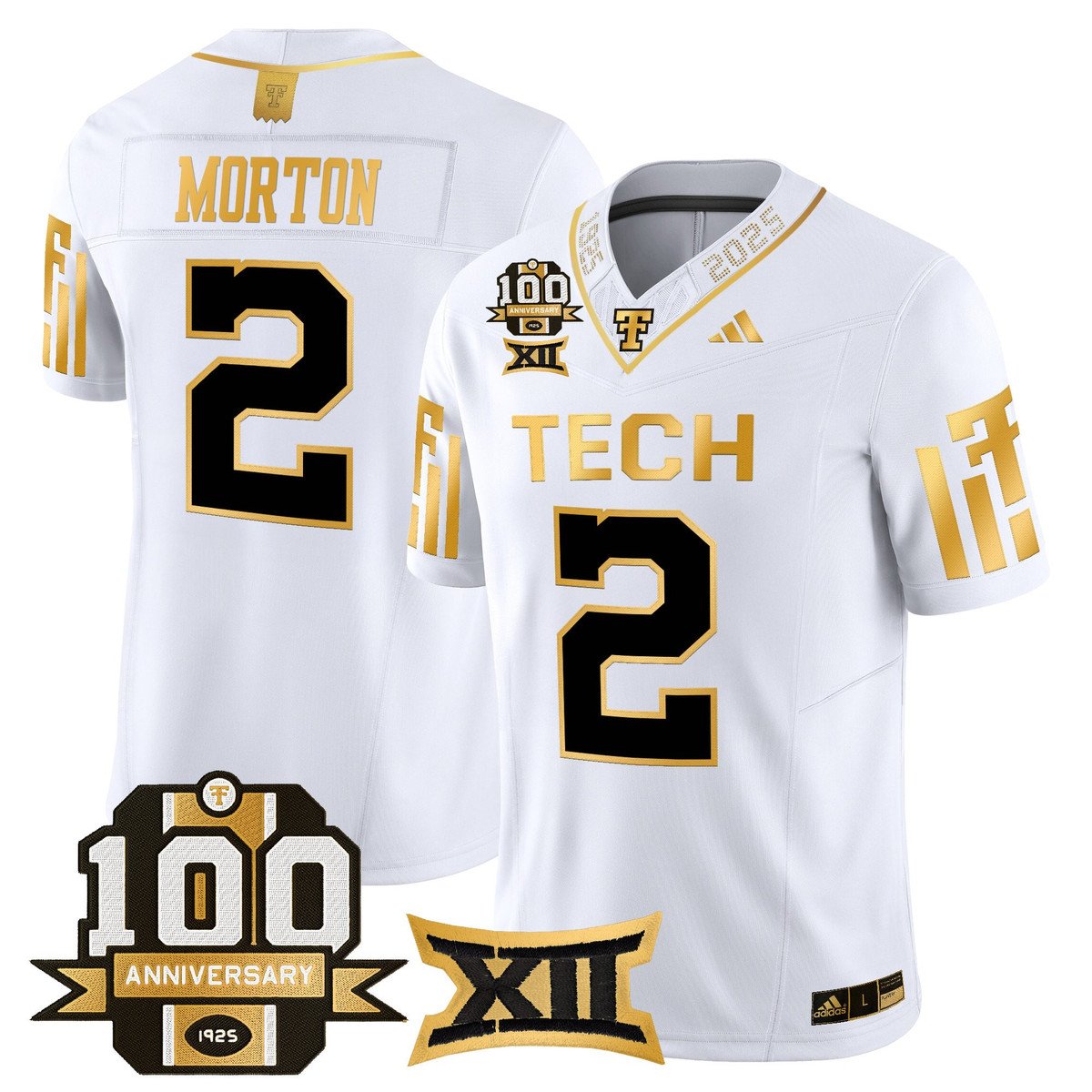 Behren Morton Jersey #2 Texas Tech 2025 100th Anniversary Stitched