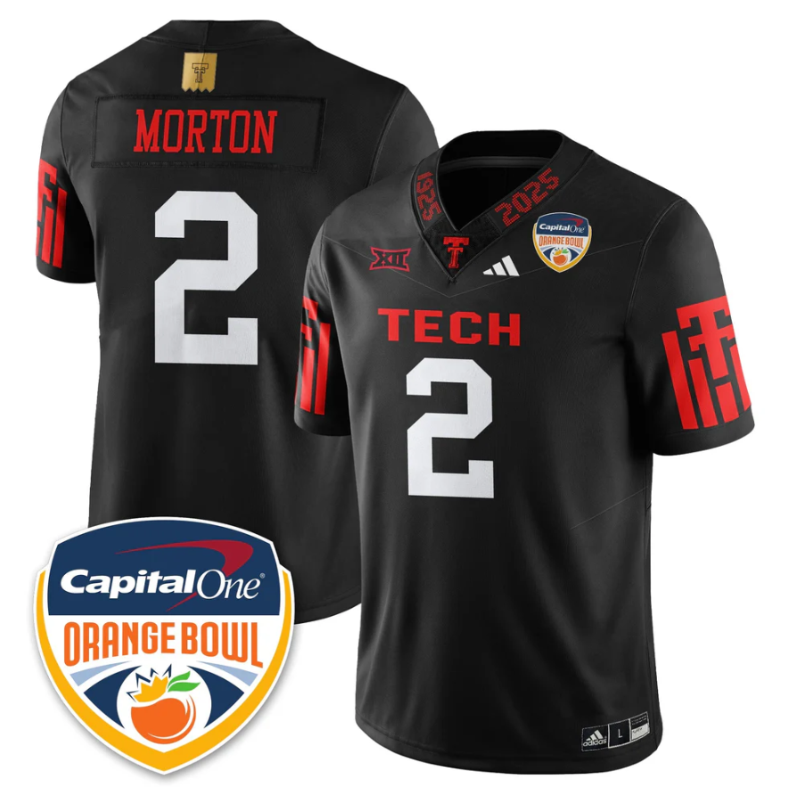 Behren Morton Jersey #2 Texas Tech Red Raiders Orange Bowl Stitched