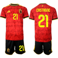 Belgium National Team #21 Timothy Castagne Red 2026 World Cup Home Soccer Jersey