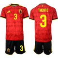 Belgium #3 THEATE Jersey National Team x World Cup 2026 Home Red On Field Soccer