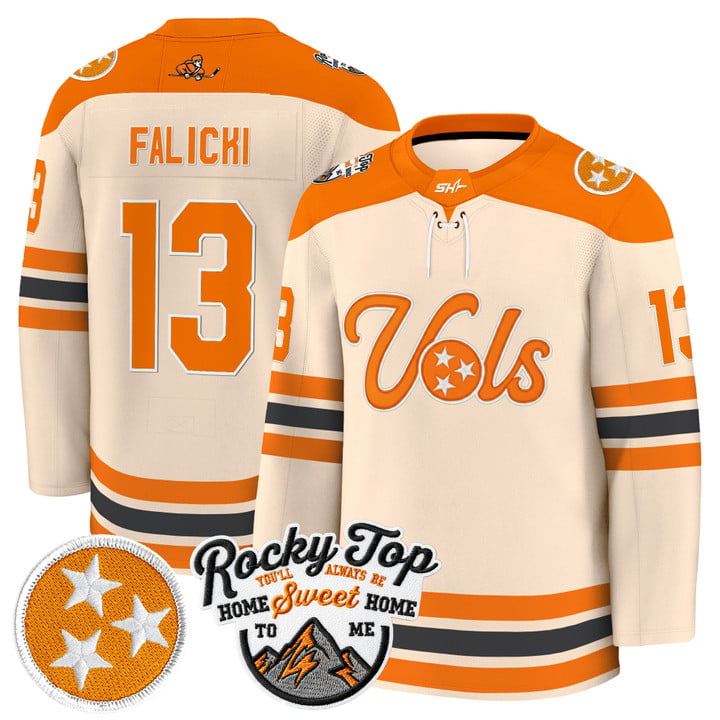 Ben Falicki Jersey #13 Tennessee Volunteers 2025-26 Premium Stitched