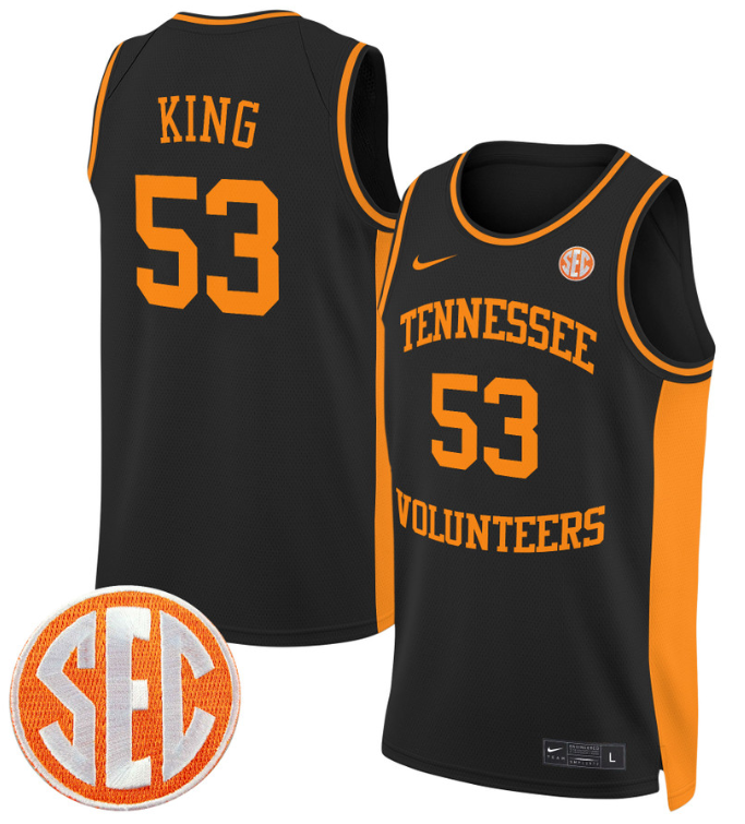 Bernard King Jersey #53 Tennessee Vols 2024 Swingman Basketball Black