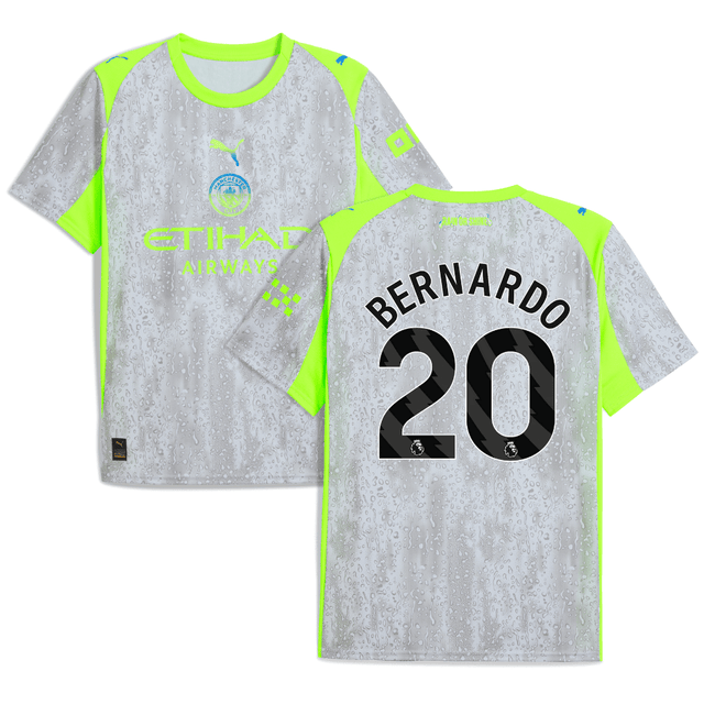 Bernardo Silva 20 Manchester City 2025-26 Third Men Jersey – Gray