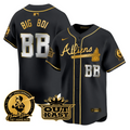 Big Boi Jersey #BB Atlanta Braves Atliens Hank Aaron Patch Limited Stitched