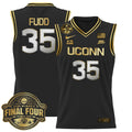 Azzi Fudd Jersey #35 UConn Huskies 2025 Big Eat Final Four Patch Black Gold
