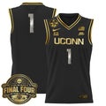 Team Jersey #1 UConn Huskies 2025 Big Eat Final Four Patch Stitched Black Gold