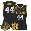 Taylor Jones Jersey #44 Texas Longhorns 2025 Sec Final Four Patch Black Gold