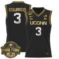 Aaliyah Edwards Jersey #3 UConn Huskies 2025 Big Eat Final Four Patch Black Gold