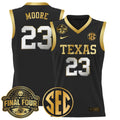 Aaliyah Moore Jersey #23 Texas Longhorns 2025 Sec Final Four Patch Black Gold