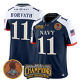 Blake Horvath Jersey #11 Navy Midshipmen 2025 Trophy Champions Stitched Navy Alternate