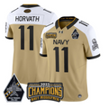 Blake Horvath Jersey #11 Navy Midshipmen Jolly Rogers 2025 Trophy Gold Alternate