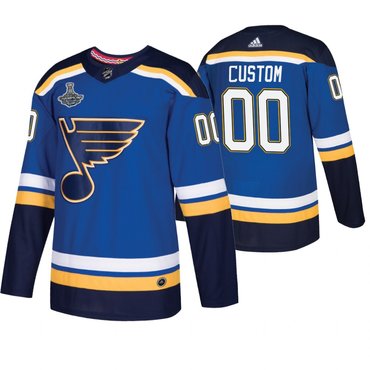 Blues Customized Blue 2019 Stanley Cup Champions Jersey Stitched