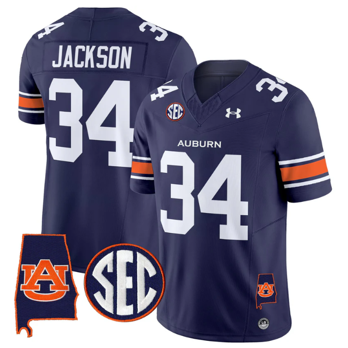 Bo Jackson Jersey #34 Auburn Tigers 2025 Alabama Patch Stitched