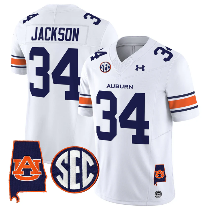 Bo Jackson Jersey #34 Auburn Tigers 2025 Alabama Patch Stitched