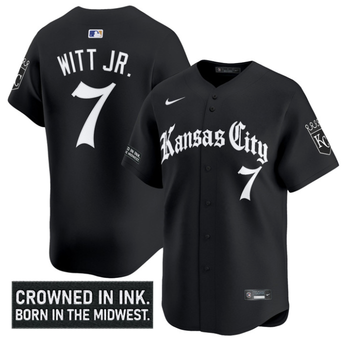 Bobby Witt Jr Jersey #7 Kansas City Royals Gothic Crown Edition Vapor Stitched