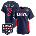 Bobby Witt Jr Jersey #7 Team USA World Baseball Classic 250 USA 2026 Roster Stitched