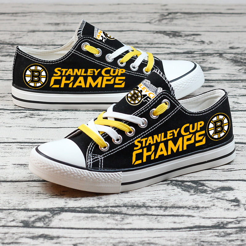 Boston Bruins  Low Top Canvas Sport Sneakers Shoes For Men Women Fans