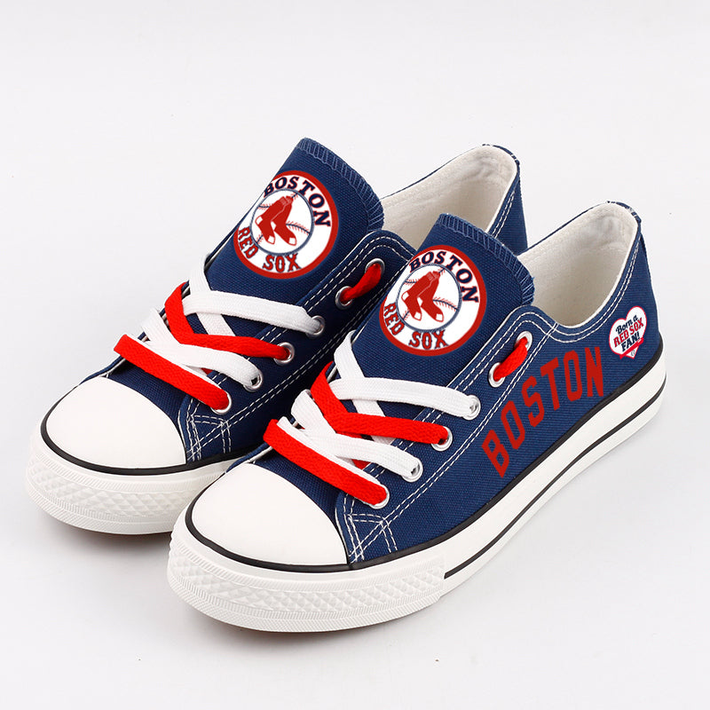 Boston Red Sox Limited Print Low Top Canvas Shoes Sport Sneakers For Men Women Fans