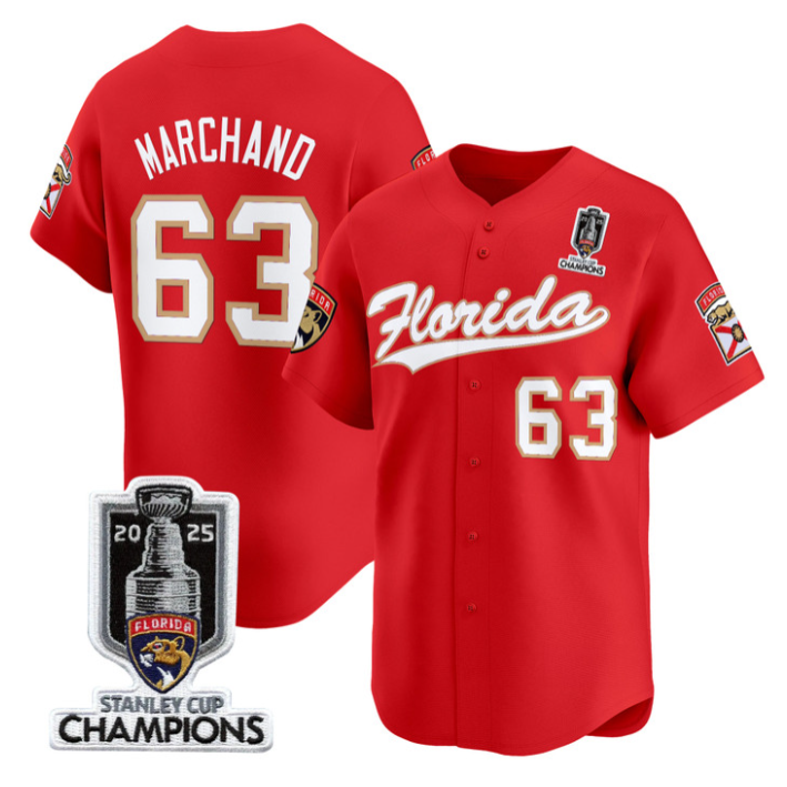 Brad Marchand Jersey #63 Florida Panthers 2025 Stanley Cup Champions