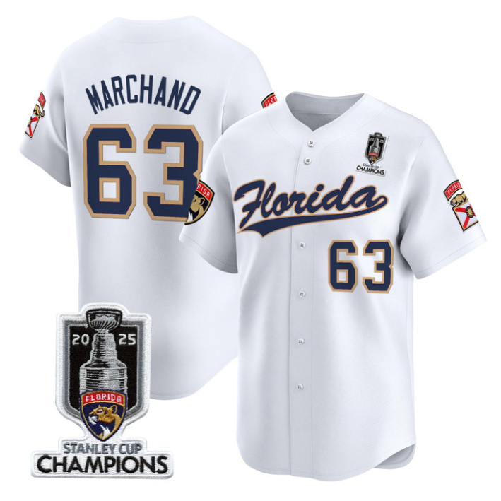 Brad Marchand Jersey #63 Florida Panthers 2025 Stanley Cup Champions