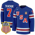 Brady Tkachuk Jersey #7 Team USA Winter Olympics 2026 Hockey Premium STITCHED Blue
