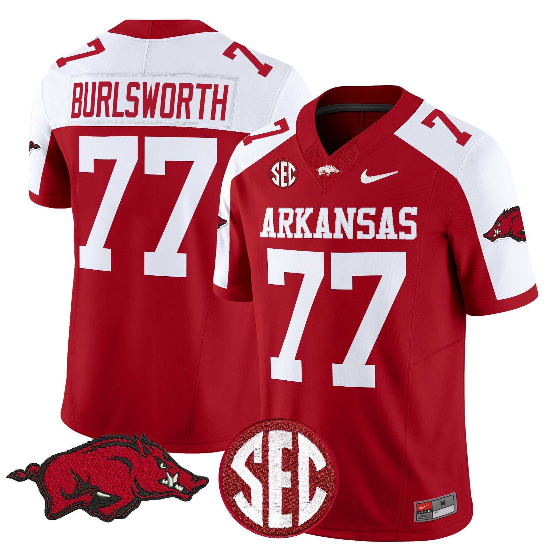 Brandon Burlsworth Jersey #77 Arkansas Razorbacks Limited Stitched