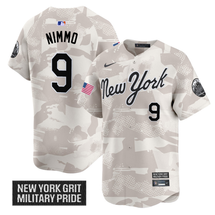 Brandon Nimmo Jersey #9 New York Mets 2025 Armed Forces Day Vapor Stitched
