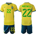 Brazil #22 MARTINELLI Jersey National Team x World Cup 2026 Home On Field Soccer