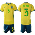 Brazil #3 MILITAO Jersey National Team x World Cup 2026 Home On Field Soccer