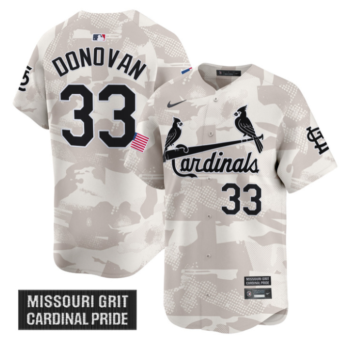 Brendan Donovan Jersey #33 St. Louis Cardinals 2025 Armed Forces Day Vapor Stitched
