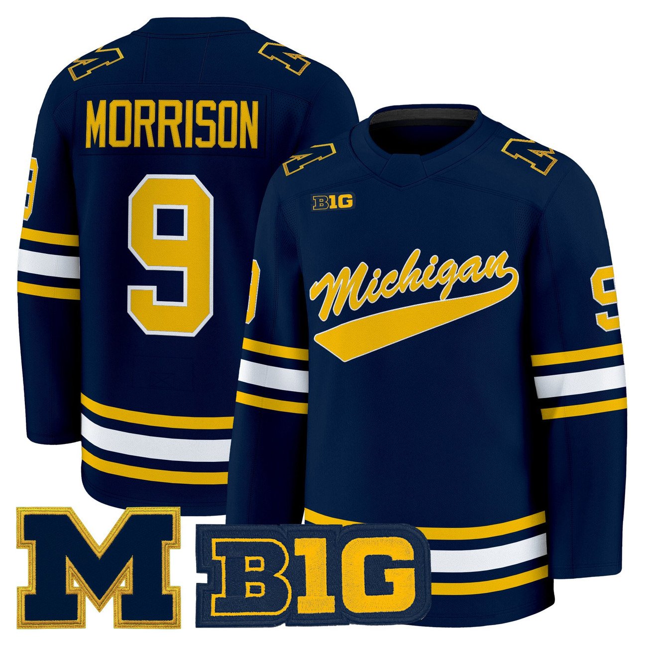 Brendan Morrison Jersey #9 Michigan Wolverines 2025-26 Premium Stitched Maize