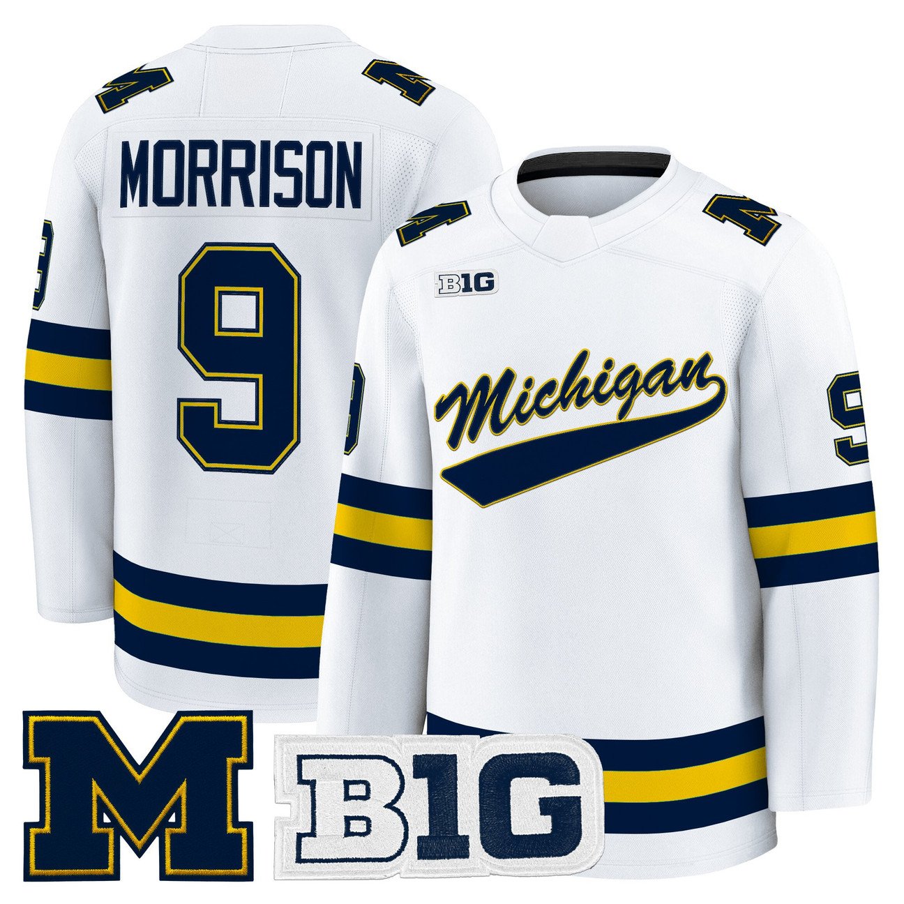 Brendan Morrison Jersey #9 Michigan Wolverines 2025-26 Premium Stitched Maize