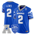 Brendon Lewis Jersey #2 Memphis Tigers 2025 Vapor Limited Stitched Royal