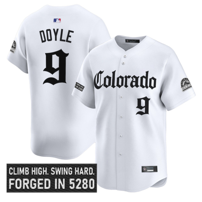 Brenton Doyle Jersey #9 Colorado Rockies Gothic Mile High Shadows Edition