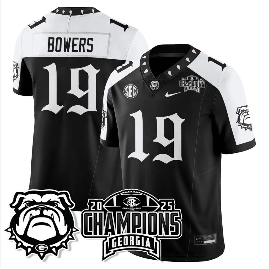 Brock Bowers Jersey #19 Georgia Bulldogs Gothic SEC Football Champions