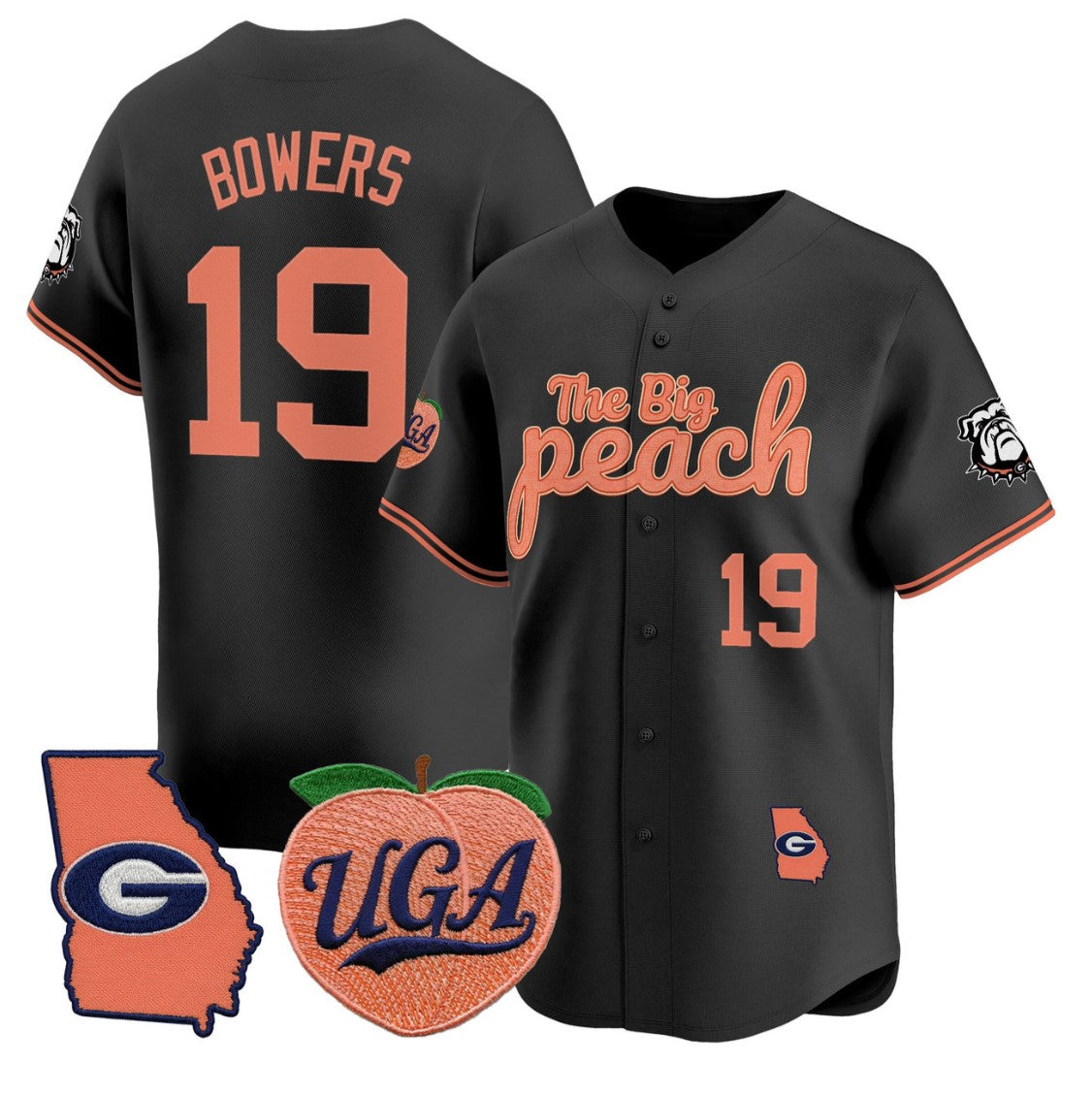 Brock Bowers Jersey #19 Georgia Bulldogs The Big Peach Baseball Stitched