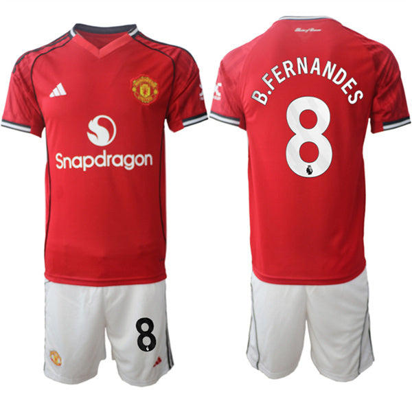 Bruno Fernandes Jersey #8 Manchester United Red Home 2025-26 Soccer Suit