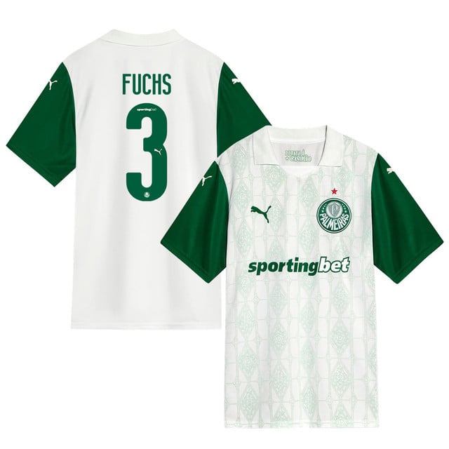 Bruno Fuchs #3 Palmeiras 2025-26 Away Match Jersey – White