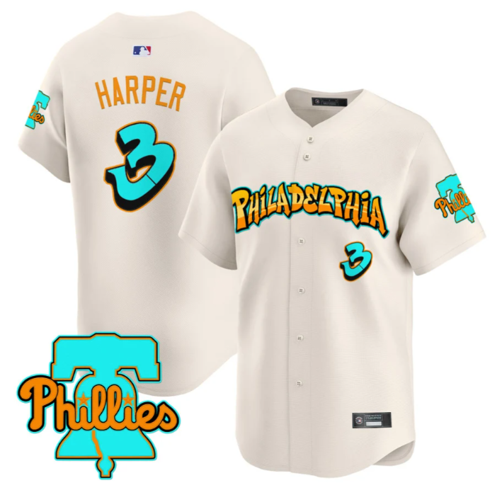 Bryce Harper Jersey #3 Philadelphia Phillies Graffiti Broad Street Edition